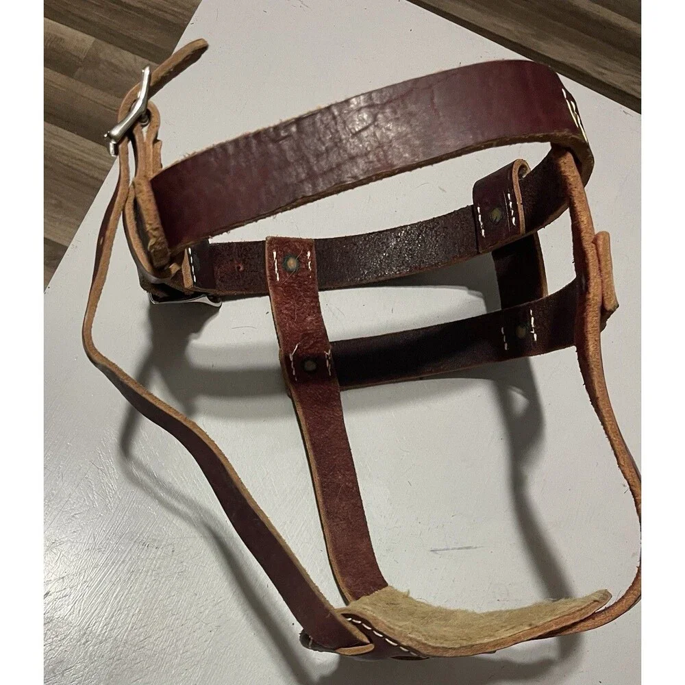 Vintage Horton’s K9 Medium Leather Working Dog Harness Sheepskin Padded USA